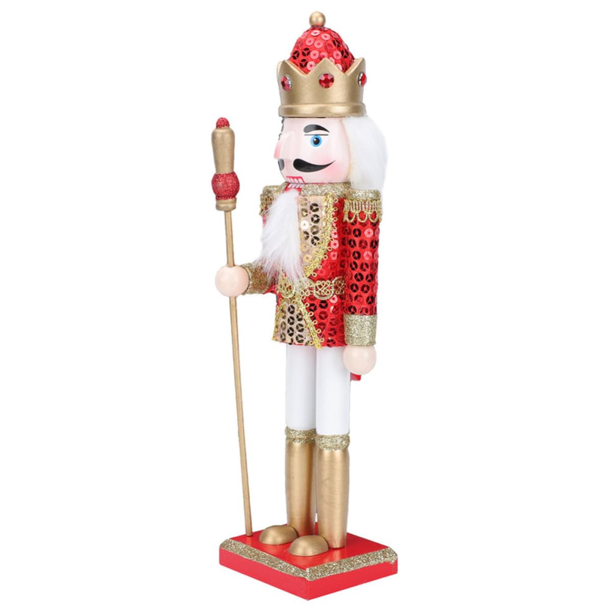 Casse-Noisette en bois rouge FRCOLOR figurine gain de place pour décor de Noël