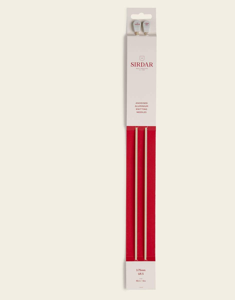Sirdar Knitting Needles 3.75mm/US 5 - Anodised Aluminium. Length 16''/40cms