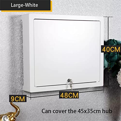 Support mural pour routeur discret dans le salon blanc chic de 48 cm