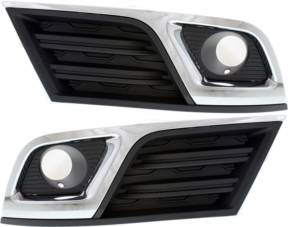 Photo 1 of Garage-Pro Front Fog Lamp Molding Compatible with 2013-2017 Chevrolet Traverse Set of 2 Passenger and Driver Side Black with Chrome Trim LT Model