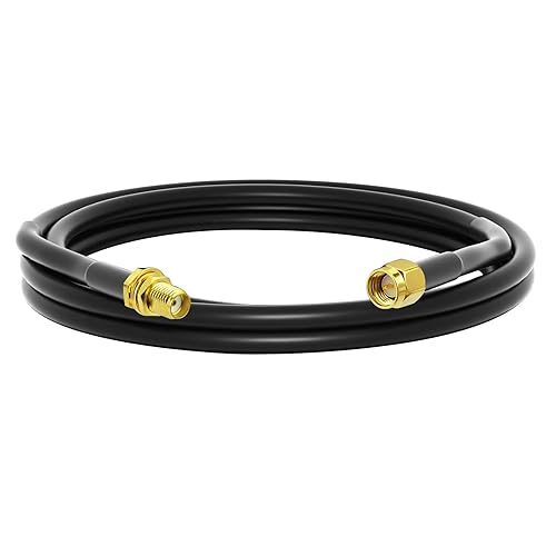 onelinkmore Cable de extensión coaxial de baja pérdida 3 pies RG58 SMA hembra a SMA macho Extensión RF Cable coaxial Conector de cable coaxial y