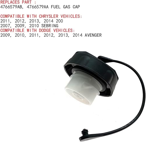 Miniatura 2 de Tapa de llenado de gas para Chrysler 2011 2012 2013 2014 Chrysler 200 2007 2009 2010 2010 2010 2011 2012 2013 2014 Dodge Avenger Reemplazar