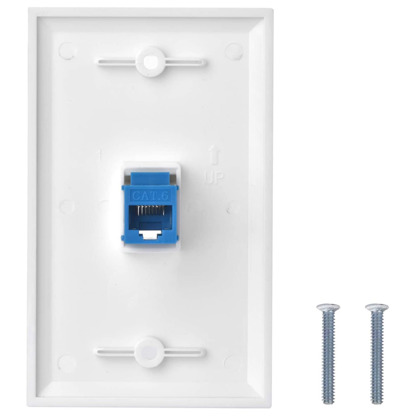 24X Cat6 Prise Murale Ethernet 1 Port RJ45 RéSeau à Coupleur Mural Plaque Jack Blanc et Bleu