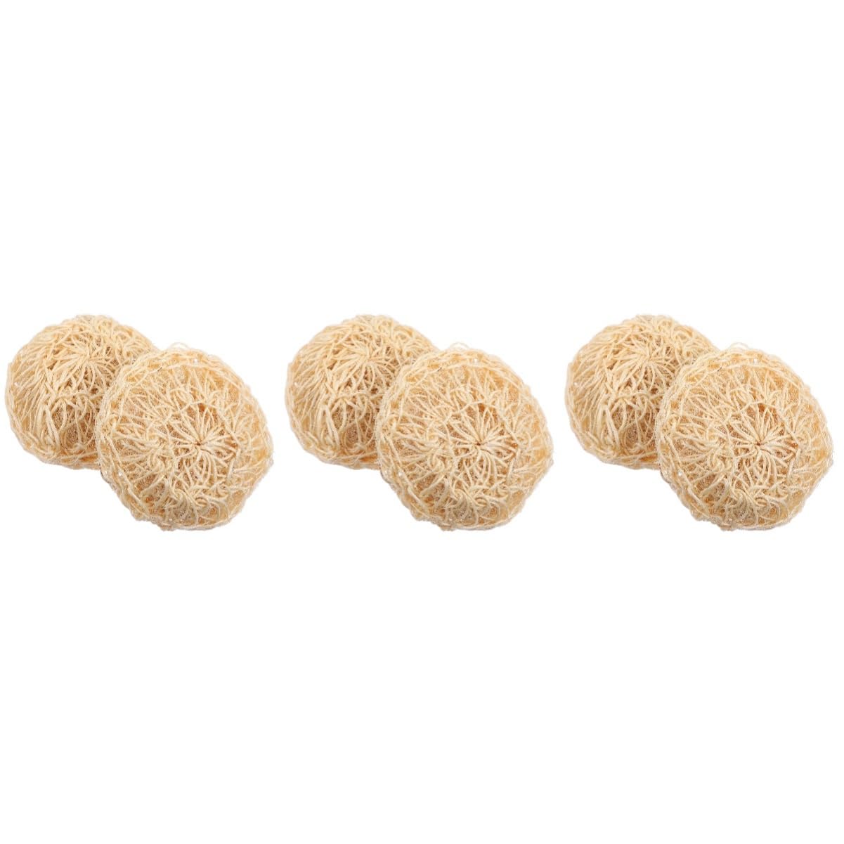 minkissy6 Pcs Cleaning Bath Ball Exfoliating Scrubber Sponges for Cleaning Bathing Sponge Exfoliator for Bath Shower Brush Bathtub Accessories Massage Sisal Shower Ball Cutting Mat Loofah