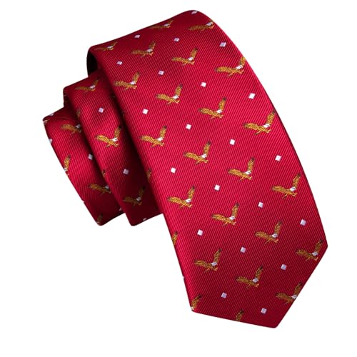 Image of Barry.Wang Silk Ties for Men Fun Necktie and Tie Clip Set for Wedding Party Business Formal Extra Long