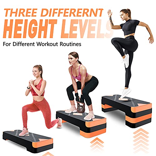 GYMMAGE Aerobic Exercise Step, Adjustable Aerobic Stepper for Exercise, Workout Step Platform for Step Up, 26.5