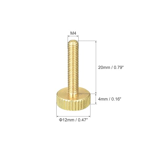 Miniatura 7 de uxcell Tornillos moleteados para pulgar, pernos planos de latón M4x30mm, perillas de agarre para PC, electrónico, mecánico, 8 unidades