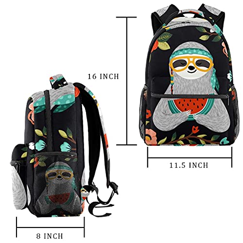 Sac à dos grand format multicolore avec motifs nature et faune