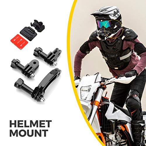 Image of MiPremium Rotary Extension Arm Helmet Mount Set for GoPro Hero 13 12 11 10 9 8 7 6 5 4 Session Black Silver XIAOYI 4K SJCAM Sports Action Camera Accessories Kit Motorcycle Curved Chin Pivot Connector