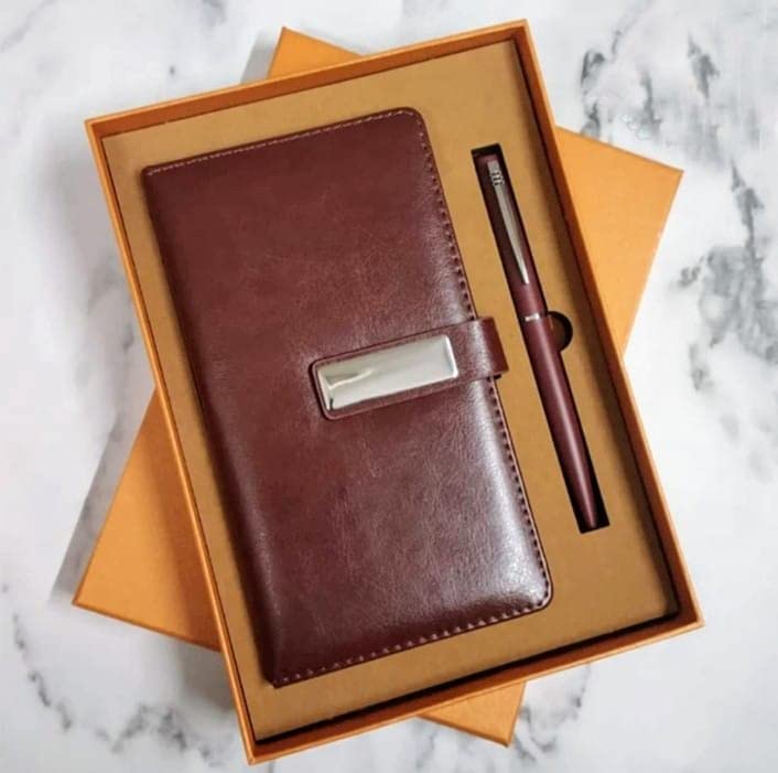 Image of Combo Gift Set for Men with Journal Diary & Metal Pen | Best Gift for Men | Gift Hamper for Men | Men Gift Items I Gift for Husband Anniversary Special I Men (Brown)