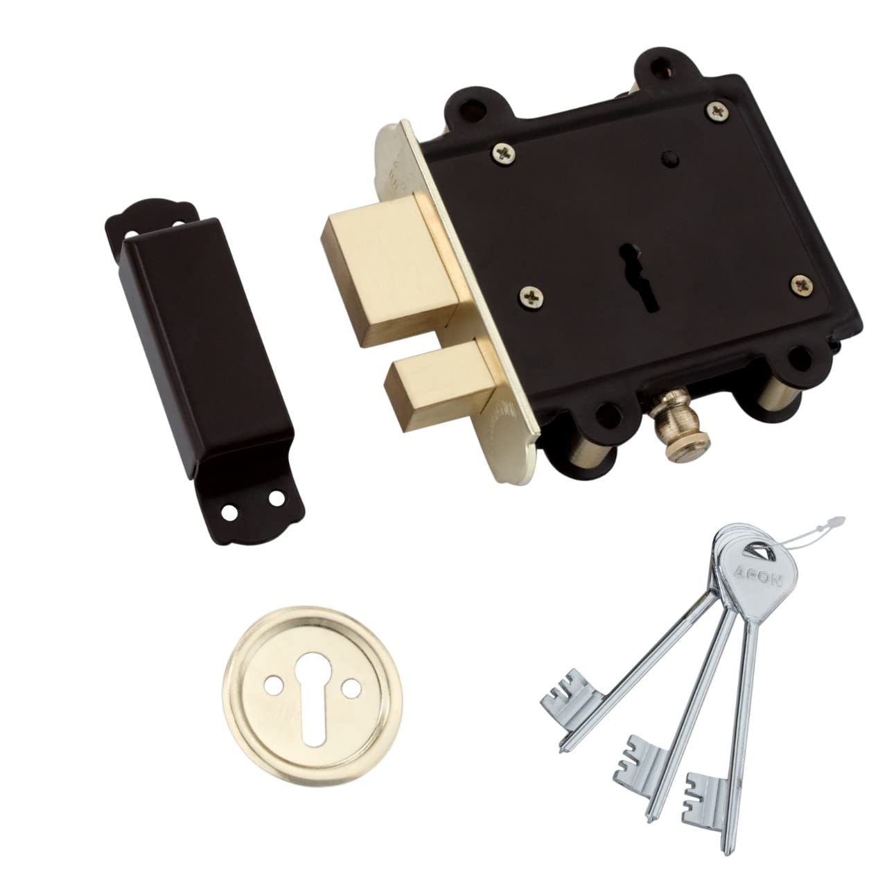 AFON Main Door Lock with 3 Reversible Keys | Heavy Deadbolt Door Lock, Suitable for Single Doors and Operated from Both Sides of Door, (BDL05, Square Hudka 2 in1) (B09LF21XJZ) Amazon Price History, Amazon Price Tracker