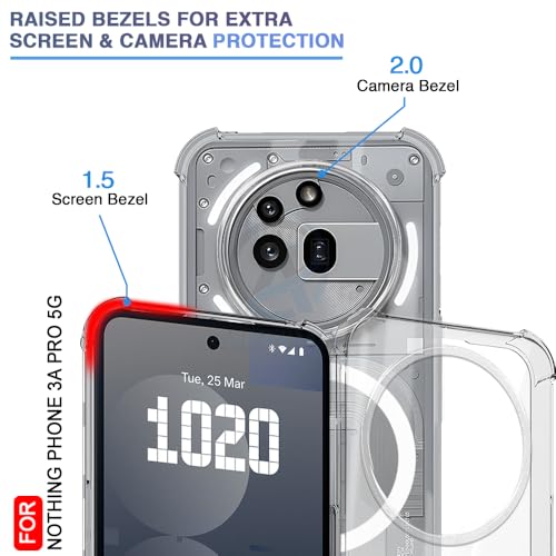 Image of AESTMO Clear Back Cover for Nothing Phone 3A Pro 5G | 360 Protection | Transparent Back Cover (PC + TPU, Compatible with MagSafe Accessories, Transparent Bumper)