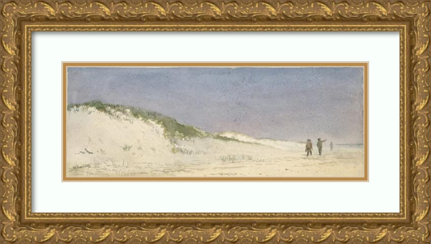 ArtDirect S.G. McCutcheon 18x9 Gold Ornate Frame and Double Matted Museum Art Print Titled - Beach, East Hampton (1878)