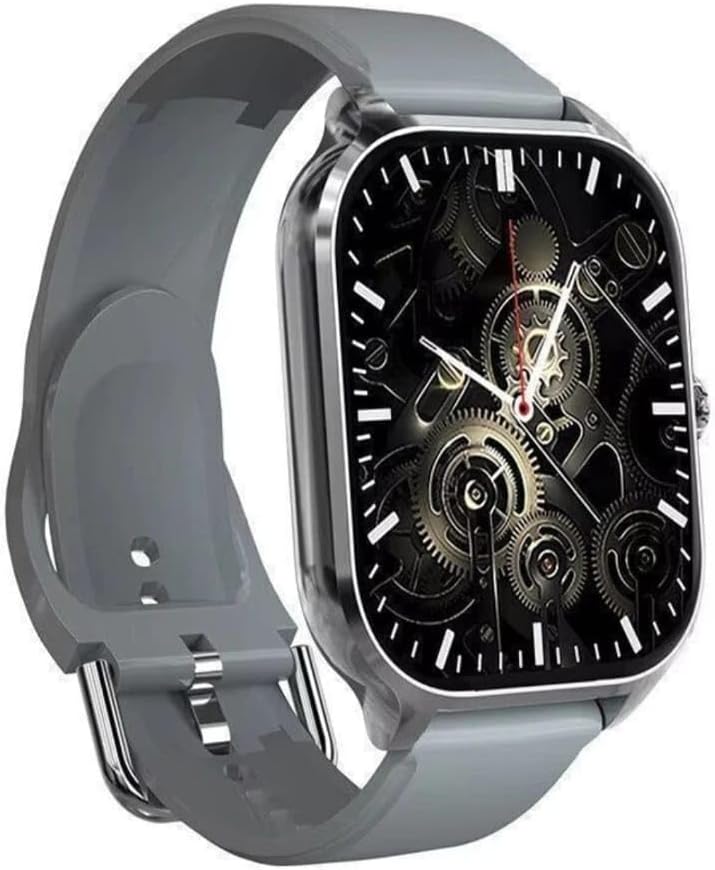 RLST Smart Watch with Mechanical Dial Display, Grey Silicone Band, 100+ Sports Modes, Find Phone Feature, Fitness Tracker