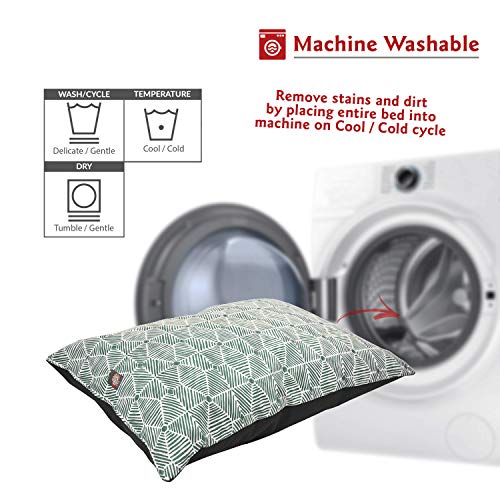 Image of Majestic Pet Rectangle Large Dog Bed Washable - Non Slip Comfy Pet Bed - Dog Crate Bed Super Value Pillow Dog Bed - Dog Kennel Bed for Sleeping - Dog Bed Large Breed 46 x 35 Inch - Charlie Emerald