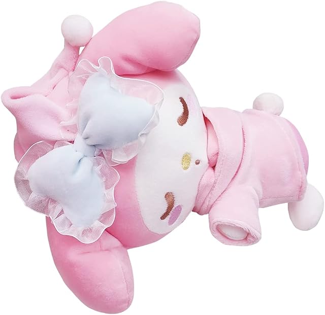 Vicdone Kuromi Soft Plush Toy, Stuffed Anime Cute Kuromi My Melody Cinnamoroll Plush, 20cm Cute Kawaii Plush Toy Holiday Birthday Gift for Boys and Girls Fans (Pink Melody)