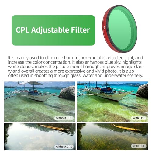 Filtro CPL antiparras y reflejos para Action 3 compatible con Gimbals Guard 2