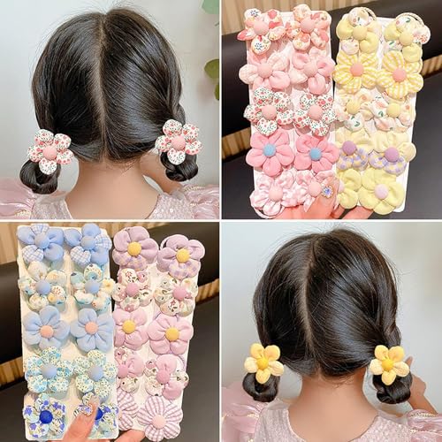 Ljxyloog 40 Pcs Girl Hair Ties With Flowers,Hair No Damage Pink Flower,Cute Flower Ties,Rubber Elastic Bands Ponytail Holders Pigtails,For Kids Toddler Accessories by Ljxyloog - Used condition - Image 6
