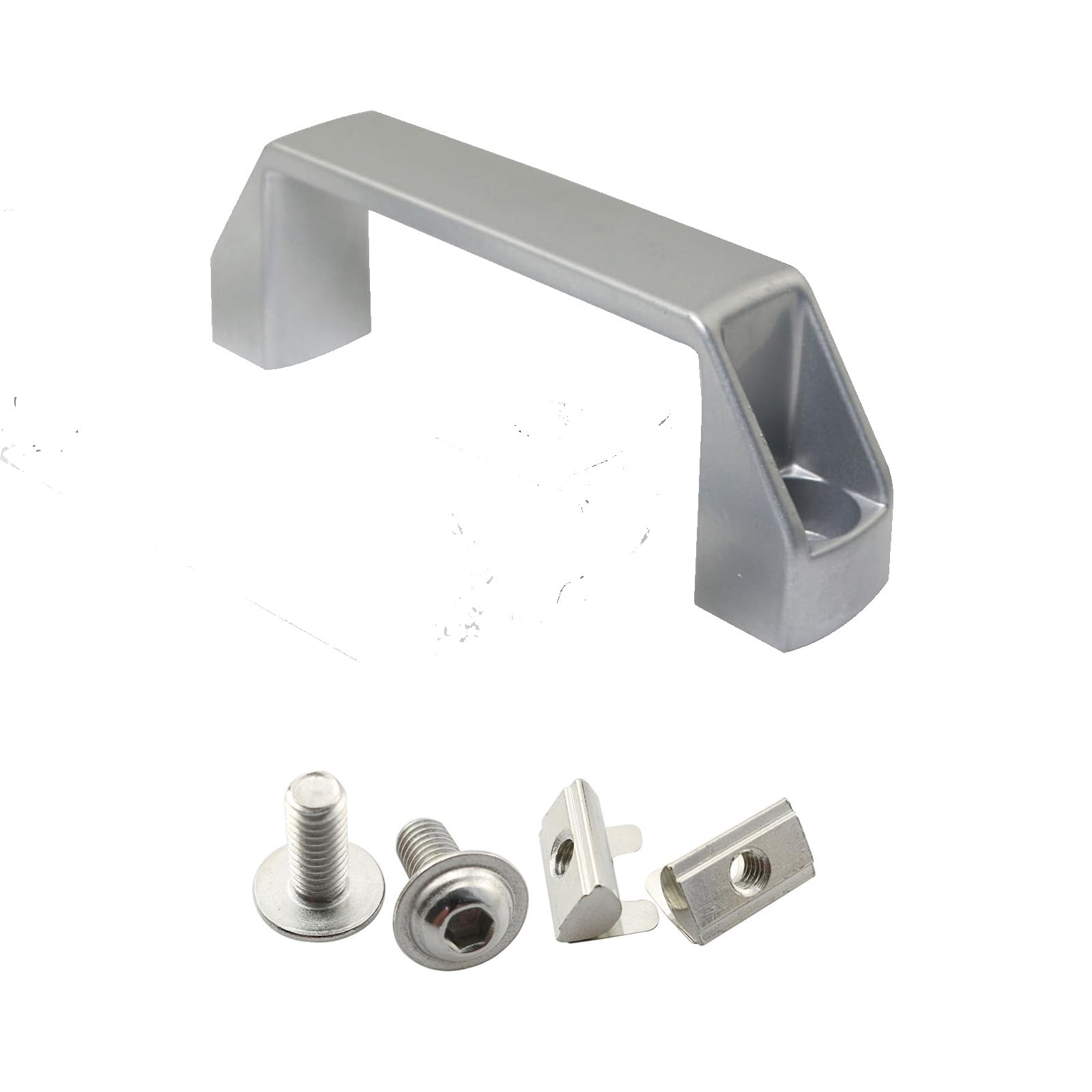 1 Set Aluminum Handle Rectangular Industrial Handle Lift Handle Cabinet Nylon Plastic Handle Hole Distance 180mm Can be Used as Cabinet Hardware Furniture Drawer Closet Silver