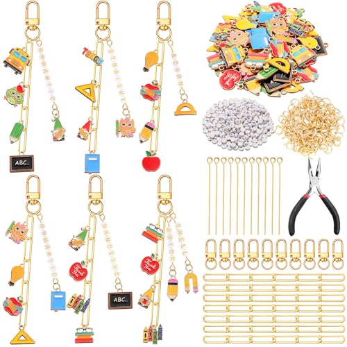 CraftyDream 558 Pcs Valentine Teacher Appreciation Gifts DIY Keychains Beads