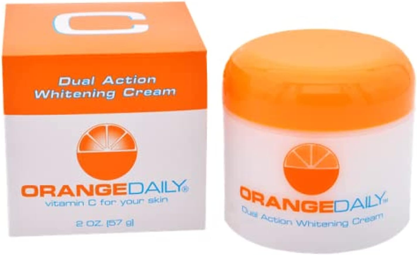 OrangeDaily Vitamin C Dual Action Whitening/Brightening Cream | Naturally Lightens your Skin | Helps Reduce Pigmentation & Dark Spots| Lightens Skin Tone |Suitable for All Skin Types | Men & Women|57g