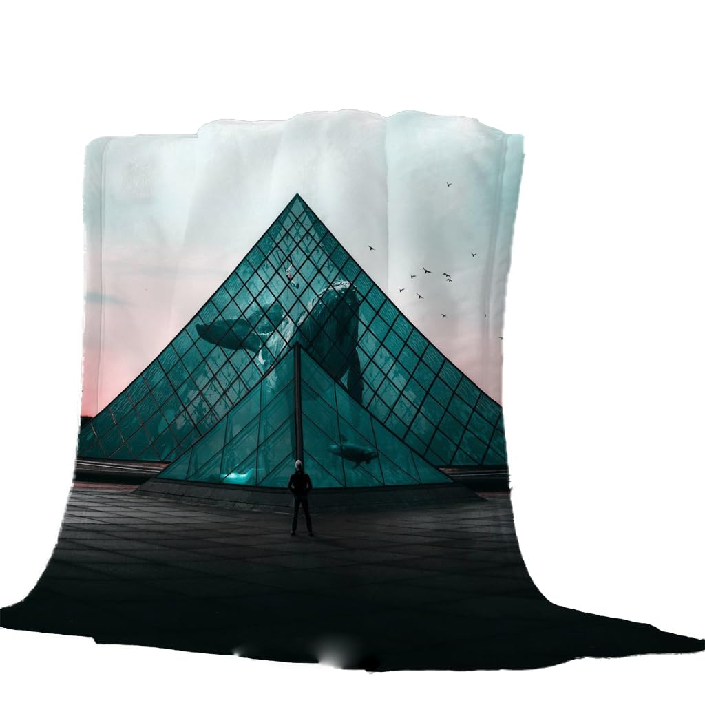 Coperta Letto Matrimoniale Coperta Di Flanella In Microfibra 150X200Cm Acquario Blu Stampata Motivo Coperte Divano Inverno Pelose Per Bambini/Adulti Decorazione Per La Casa