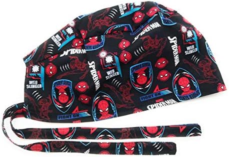 Scrub Hat Cartoon Superheroes Fabric Cap Do-Rag Skull Multi Color