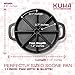 KUHA Cast Iron Scone Pan – Pre-Seasoned Divided Baking Skillet – Round Wedge Pan for Baking, Cornbread, and Cooking – Includes Oven Mitts, Trivet, and Oil Brush
