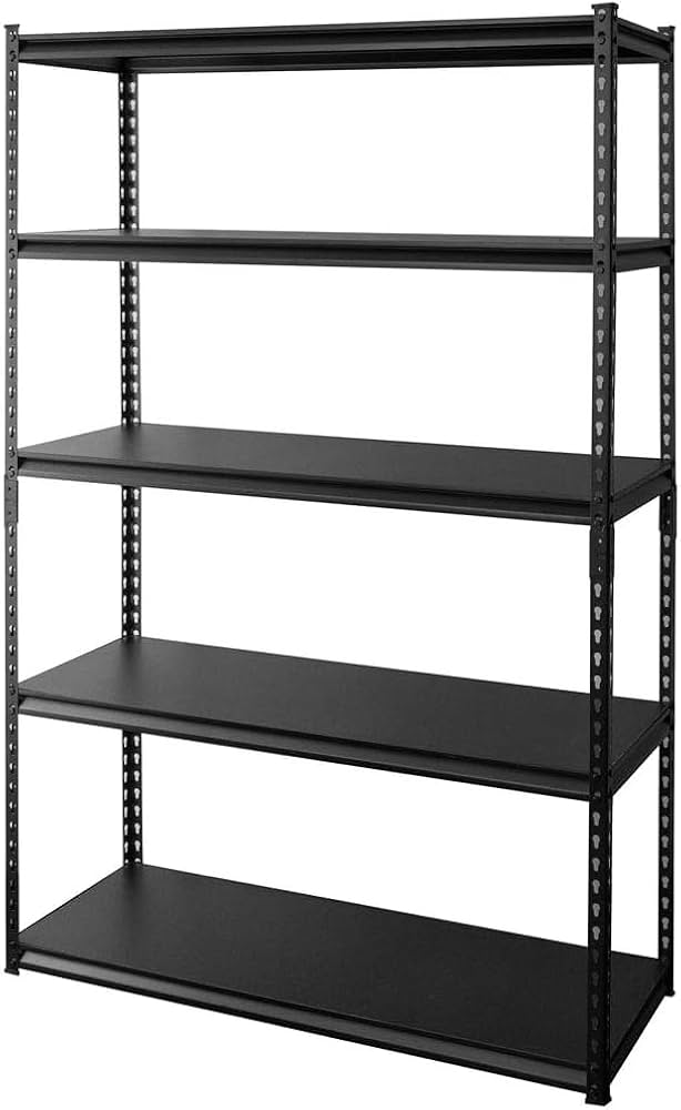 スチールラック メタルラック 幅120cm 5段 STR-1200 ブラック Amazon|ラック スチールラック メタルラック 幅120cm 5段