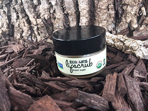 Eco Lips Brown Sugar Lip Scrub 2 Pack - 100% Organic Lip Care Treatment With Organic Sugar And Coconut Oil - Gently Exfoliate And Polish Dry, Flaky Lips, 100% Edible 0.5Oz Jars #TOP1