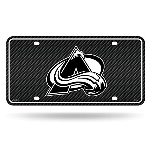 Rico Industries NHL Colorado Avalanche Carbon Fiber Metal Auto Tag 8.5" x 11" - Great for Truck/Car/SUV