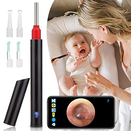 JOYGIFT Ear Wax Remover,Wireless Otoscope Earwax Removal Tool 1080P HD WiFi Ear Endoscope with LED Light,3.5mm Visual Ear Scope Camera Safe Ear Pick Ear Cleaning Endocsope Kit for Adults Kids & Pets