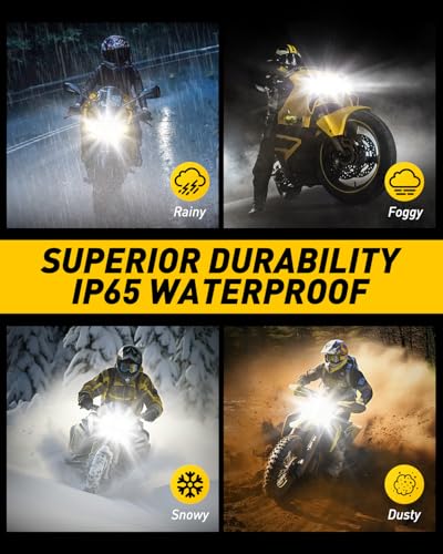 Image of AUXITO H4 Light Bulb Hi /Low for Motorcycle, 400% Brighter, 9003 Bulb 6000K Cool White H4 Fog Light Fanless, Plug and Play, Pack of 1