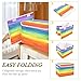 Large Collapsible Storage Bins with Lids, Colorful Stripe Rainbow Storage Baskets Organizer Containers with Handles for Clothes
