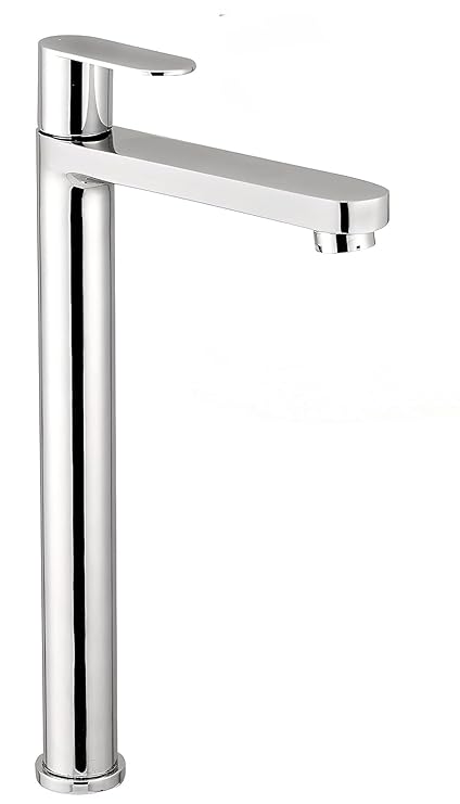 Deck Mounted Installation Type: Full Brass Extended Tall Body Basin Pillar Cock Tap Faucet for Wash Basin Chrome Plated Finish (12 Inches) for Bathroom, Counter Table Top Washbasin Tap