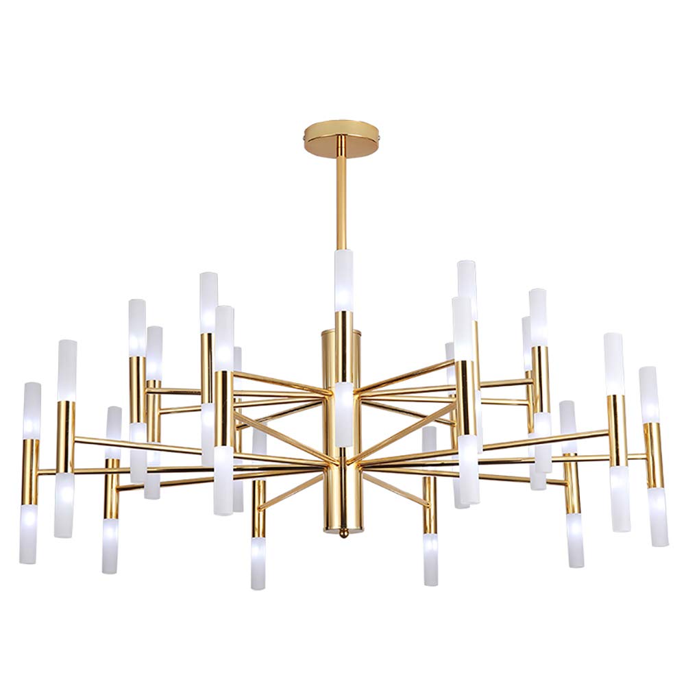 SYAXVOM Sputnik Chandelier 10 Lights Acrylic Lampshade Pendant Light Fixture Modern Gold Ceiling for Kitchen Dining Room Living