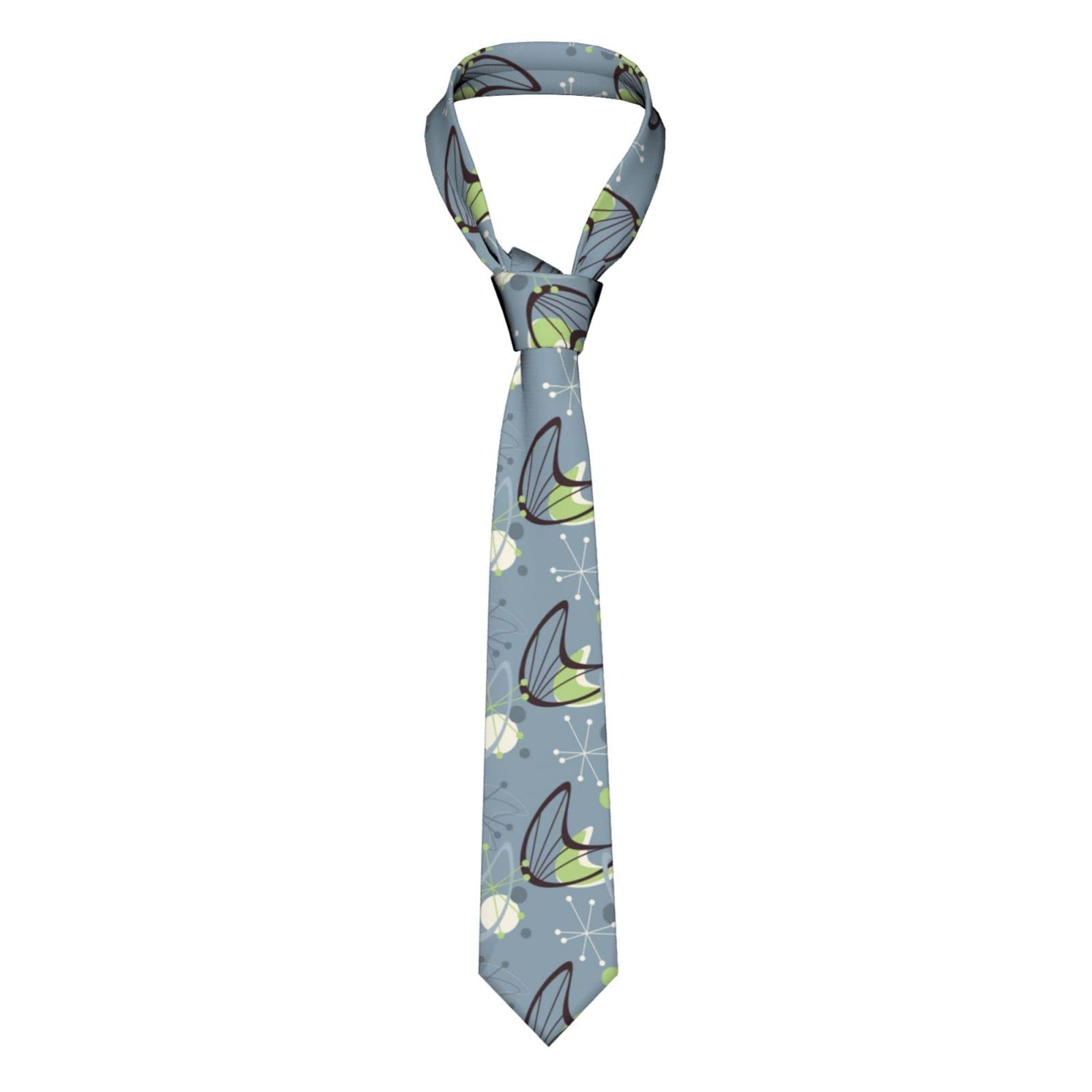 Anticsao Men'S Neckties Mid Century 1950s Style Retro Atomic Skinny Formal Dinners Necktie Father'S Day Neck Ties