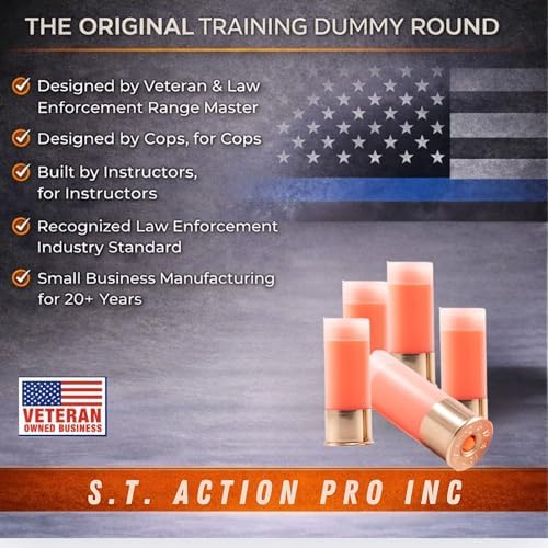 S.T. Action Pro 12 Gauge Snap Caps – 5 Pack Inert Training Dummy Rounds for Dry Fire, Reloading & Malfunction Drills – Brass Casing, Orange UV Insert – Veteran-Owned, Assembled in USA Safe & Reusable Alternate view