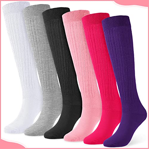 JaGely 6 Pairs Women's Long Slouch Socks - Soft Thick Stacked Scrunchie Socks Size 9-11, 6 Neon Colors Bulk3