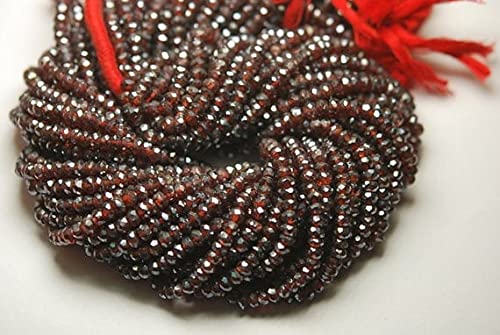 Garnat rouge mystique rondelles facettées perle naturelle 4.5mm création