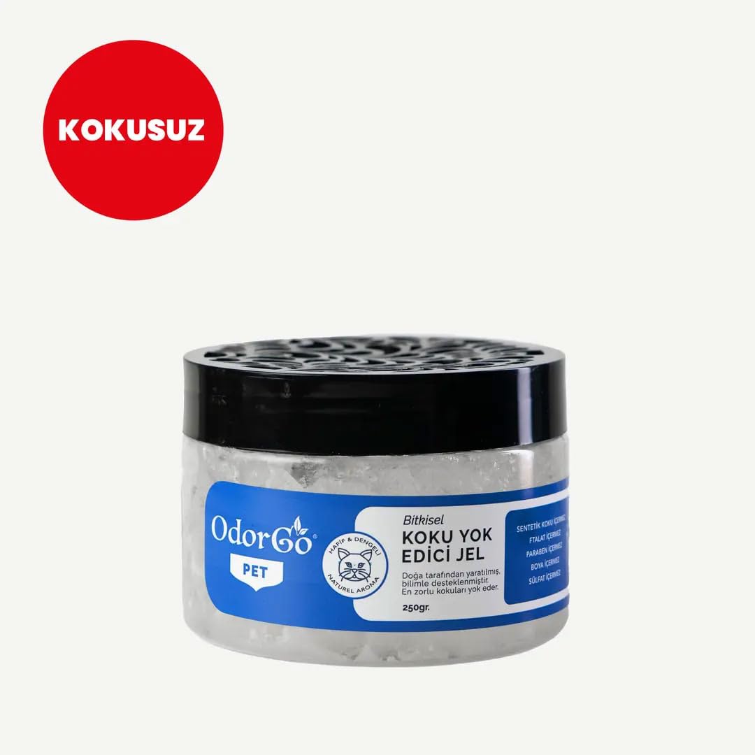 ODORGO Pet Koku Yok Edici Jel 250g – Kedi Kumu Kabı ve Pet Alanları İçin Kalıcı Koku Giderici