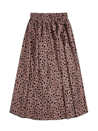 Women's Polka Dots Skirt Elastic High Waisted Flared A Line Midi Skirts2