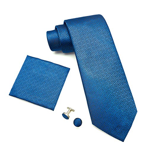 HOYAYO Men's Neckties Upscale Business Tie, Cufflinks, Pocket Square Gift Set