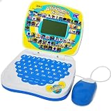 Laptop Infantil Bilíngue Educativo Com Mouse Aprende Inglês (Azul)