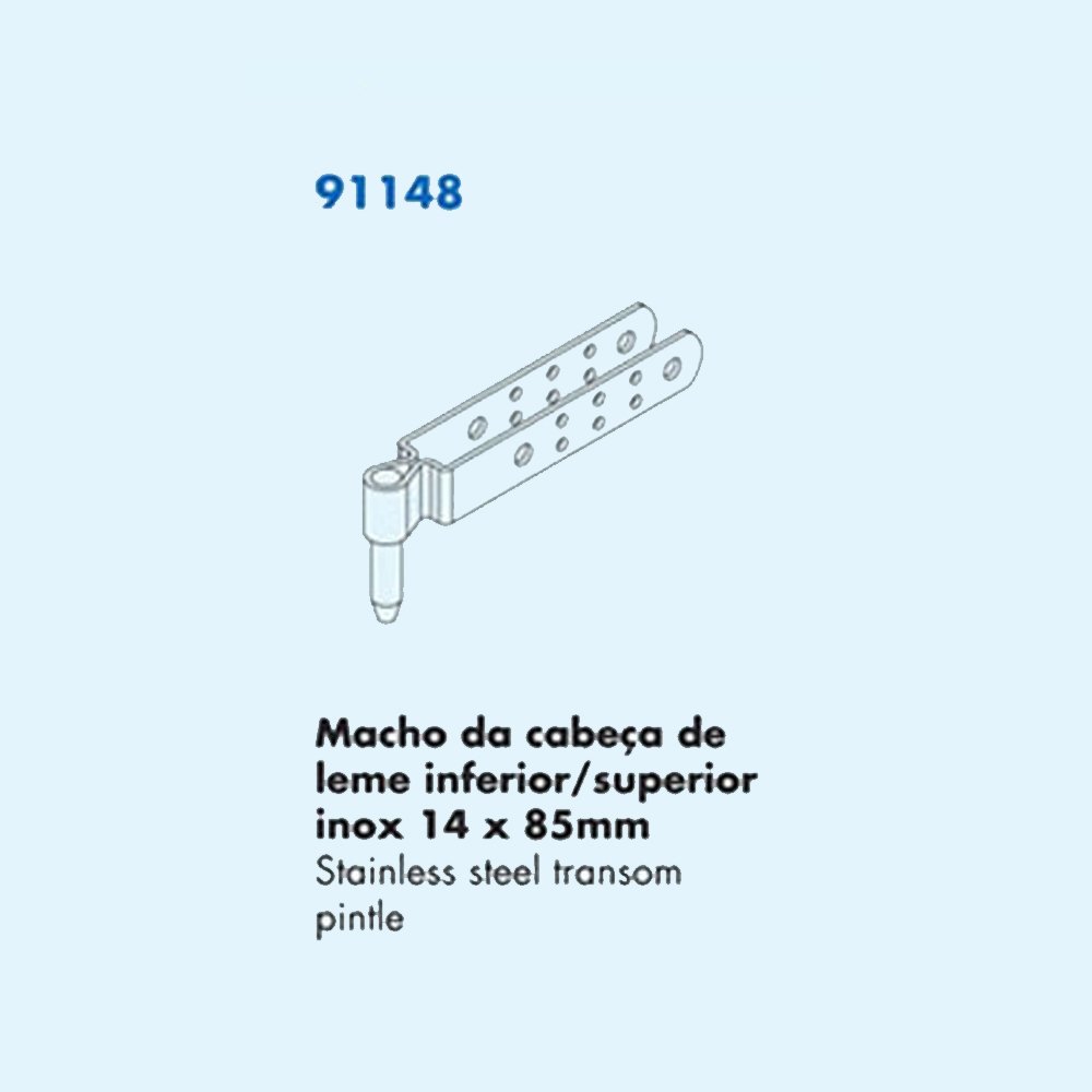Nautos 91148 - Stainless Steel Transom Pintle - Set of 2 Pieces