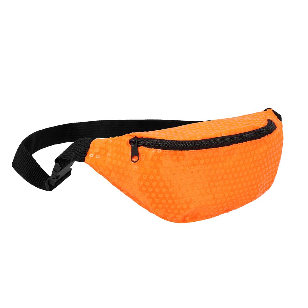 Boland Neon Orange 90s Bumbag – Retro Fanny Pack for Festival, 80s 90s Fancy Dress, Raves or Everyday Use – Adjustable Waist Bag with Zip – Unisex Neon Bum Bag Accessory