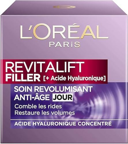 L'Oréal Paris - Soin Anti-Âge Revolumisant - Crème Jour Anti-Rides & Volume - Hydratation & Fermeté - Enrichi en Acide Hyaluronique - Pour Tous Types de...
