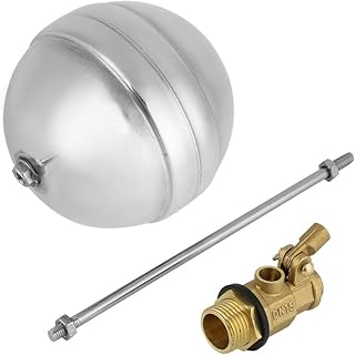 Floating Ball Valve, DN15 G1/2 Brass Male Thread Adjustable Water Float Sensor Stainless Steel Tank Pool Water Level Float Valve