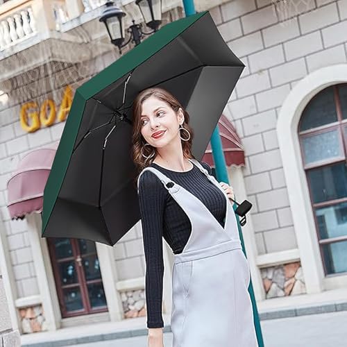 Image of REXERA Travel Mini Folding Compact Umbrella with Case, Manual Open 6 Ribs Lightweight Portable, Small Sun & Rain Pocket Umbrella for Girls and Women- Use in Rain & Summer