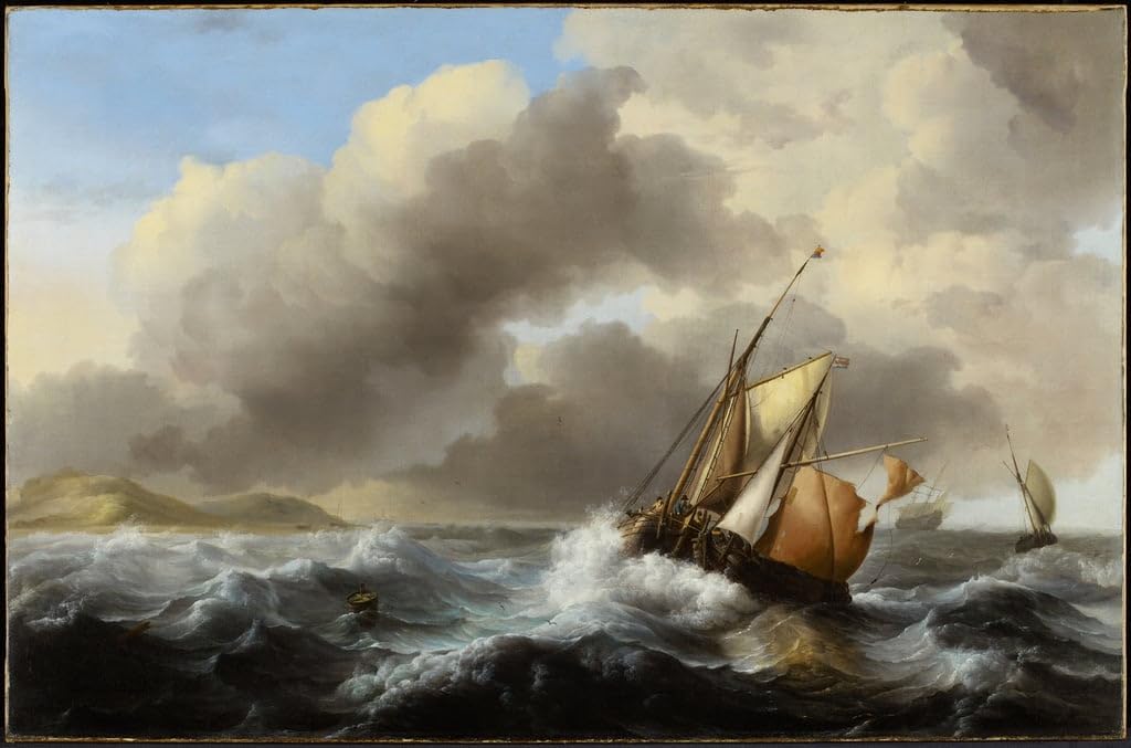 Tableau Toile Navires de pêche au large décor mural salon - 5